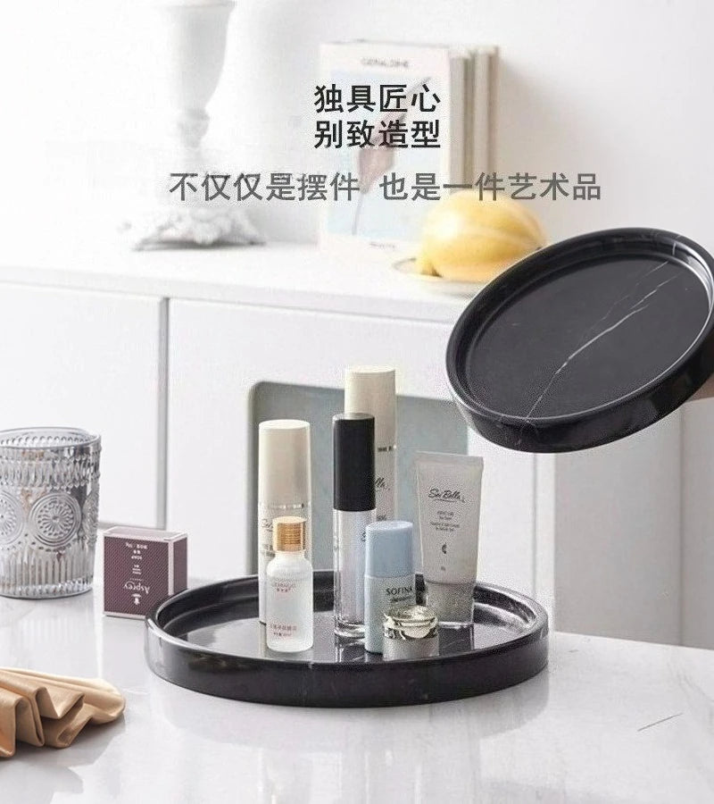 Round Marble Vanity Tray