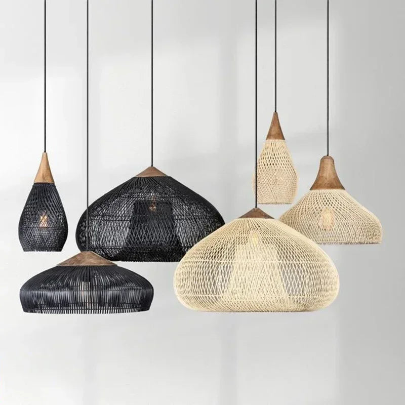 Southeast Asian Rattan Lamps Handmade Pendant