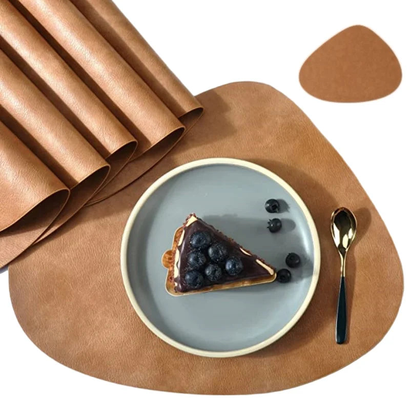 Cowhide Placemat and Coaster Set