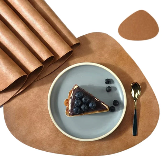 Cowhide Placemat and Coaster Set