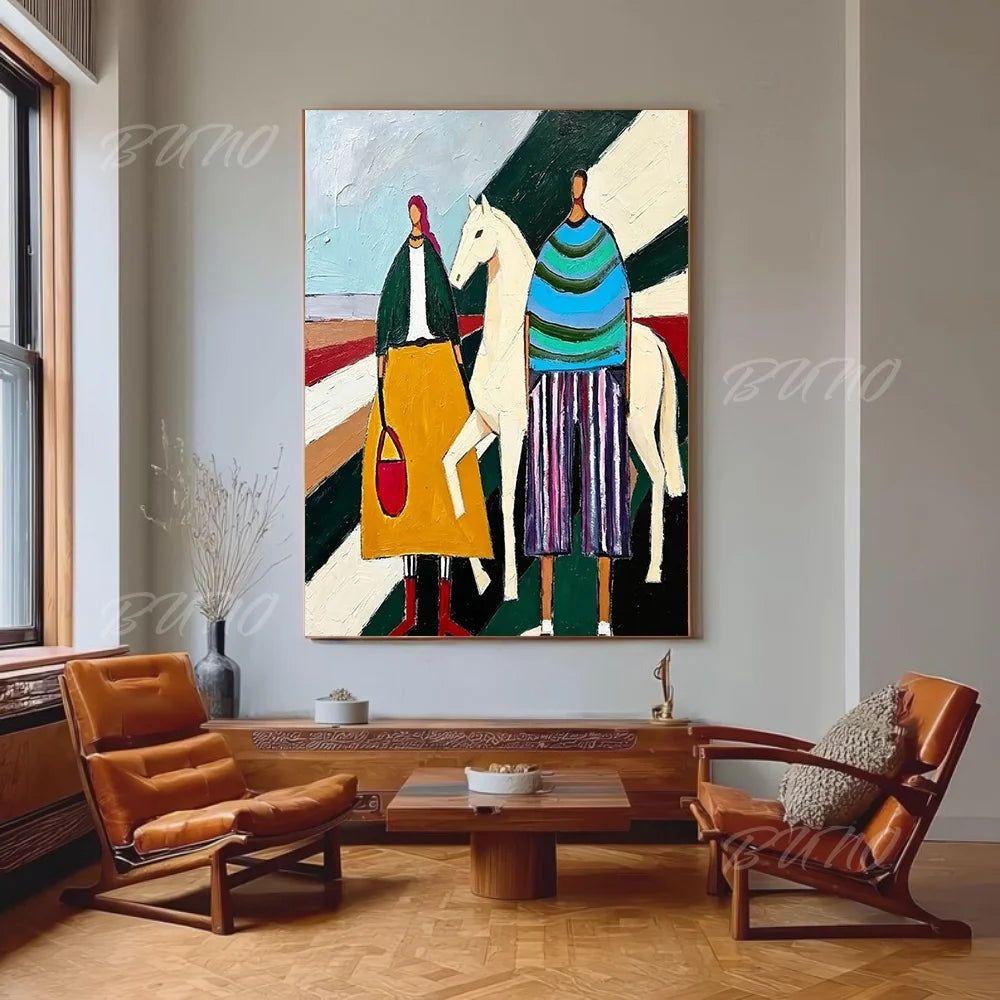 African Couple Oil Painting