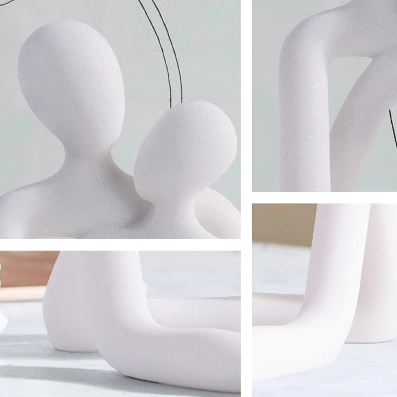 Couple Embrace Phone Holder Sculpture
