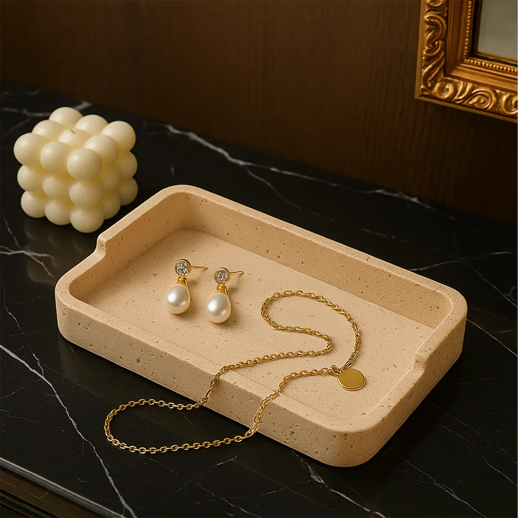 Travertine Catchall Tray