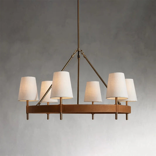 Designer Leather Circular Pendant Light