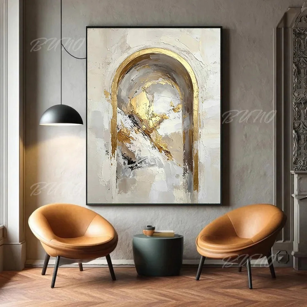 Gold Foil Textured Canvas Art