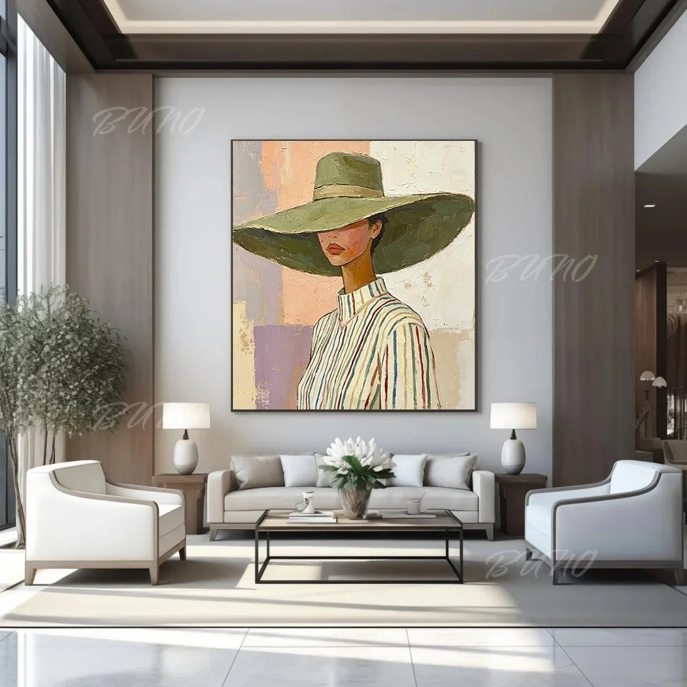 Woman with Hat Painting