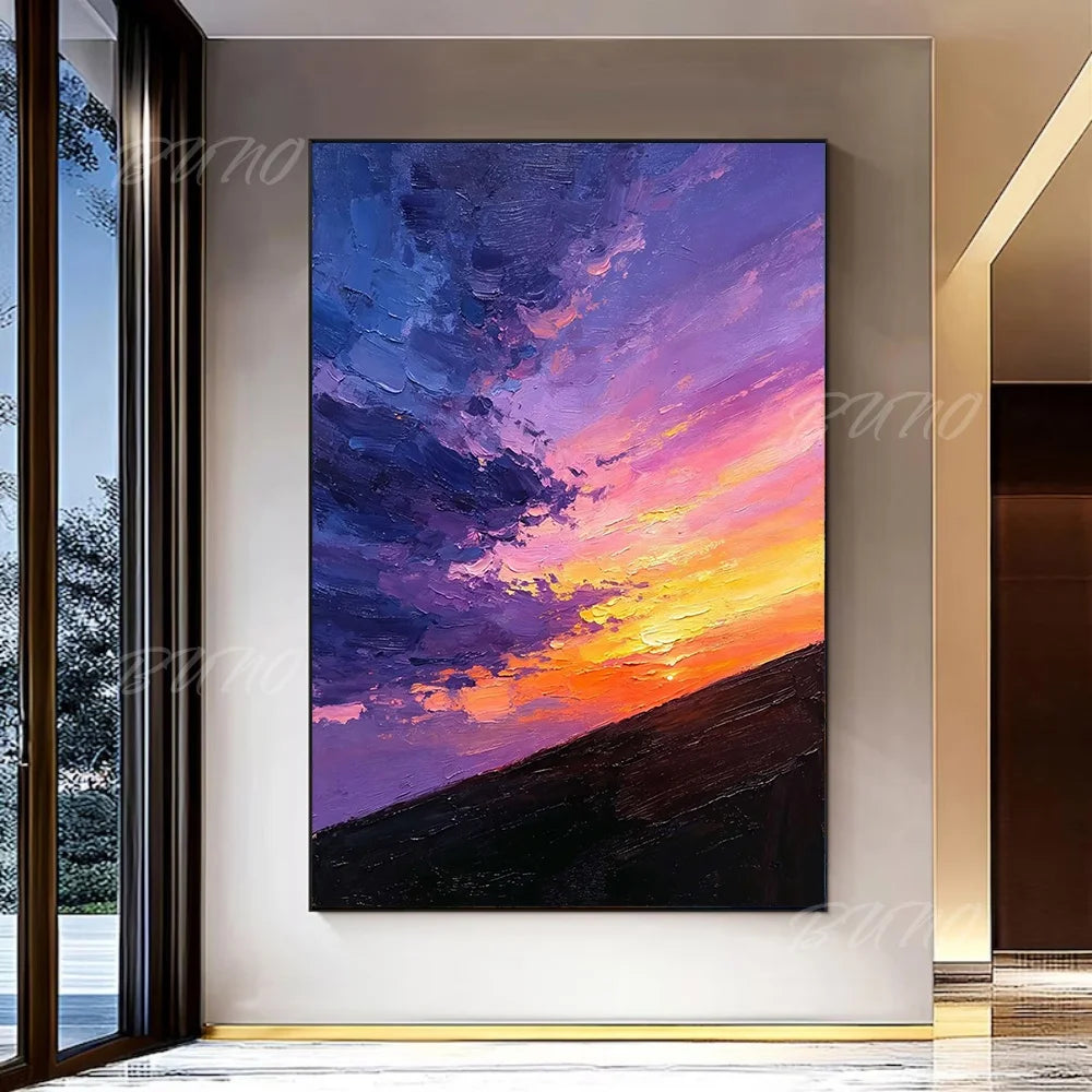 Impasto Sunset Seascape Painting