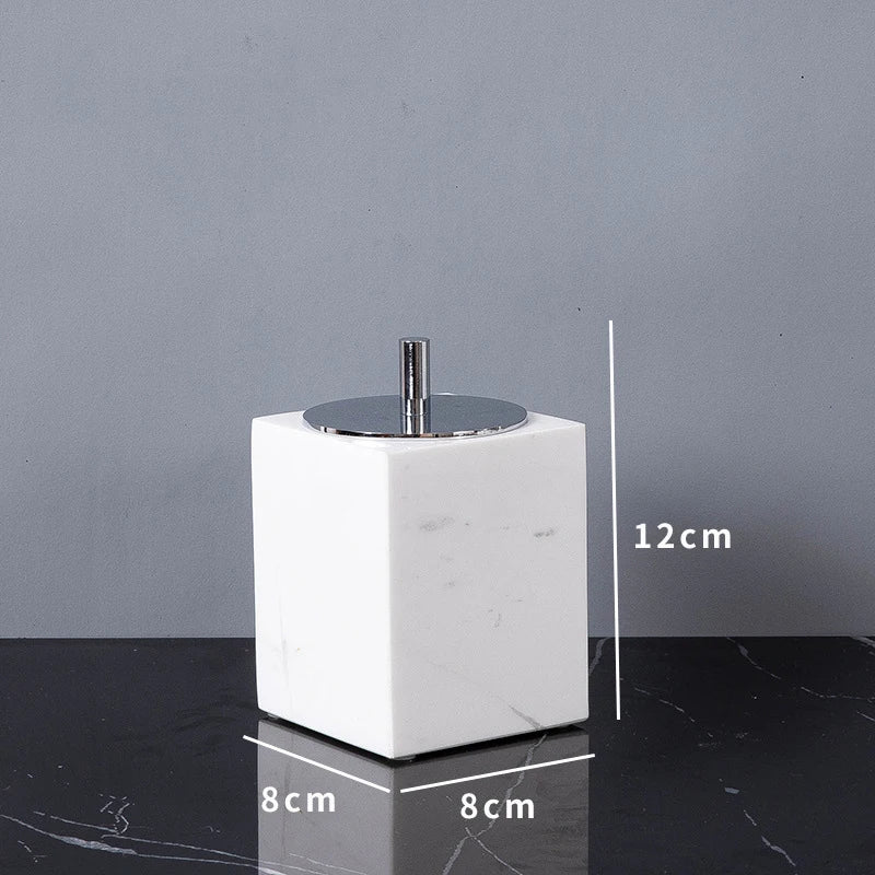 Volakas White Natural Marble Bathroom Set