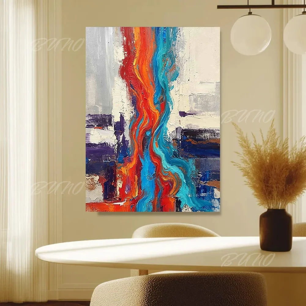 Vibrant Urban Impasto Art
