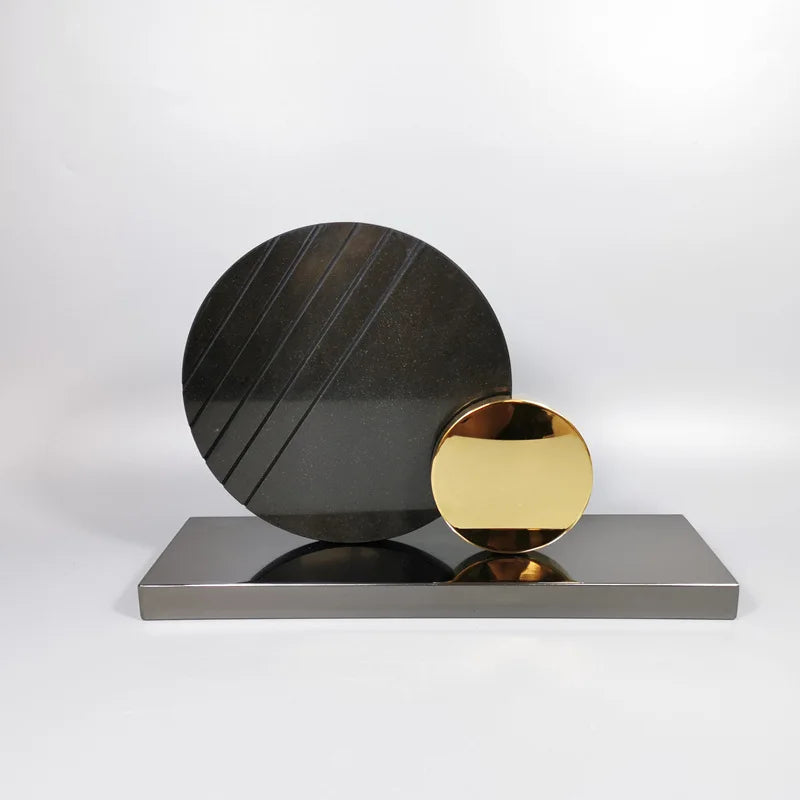 Marble and Metal Ring Sculpture