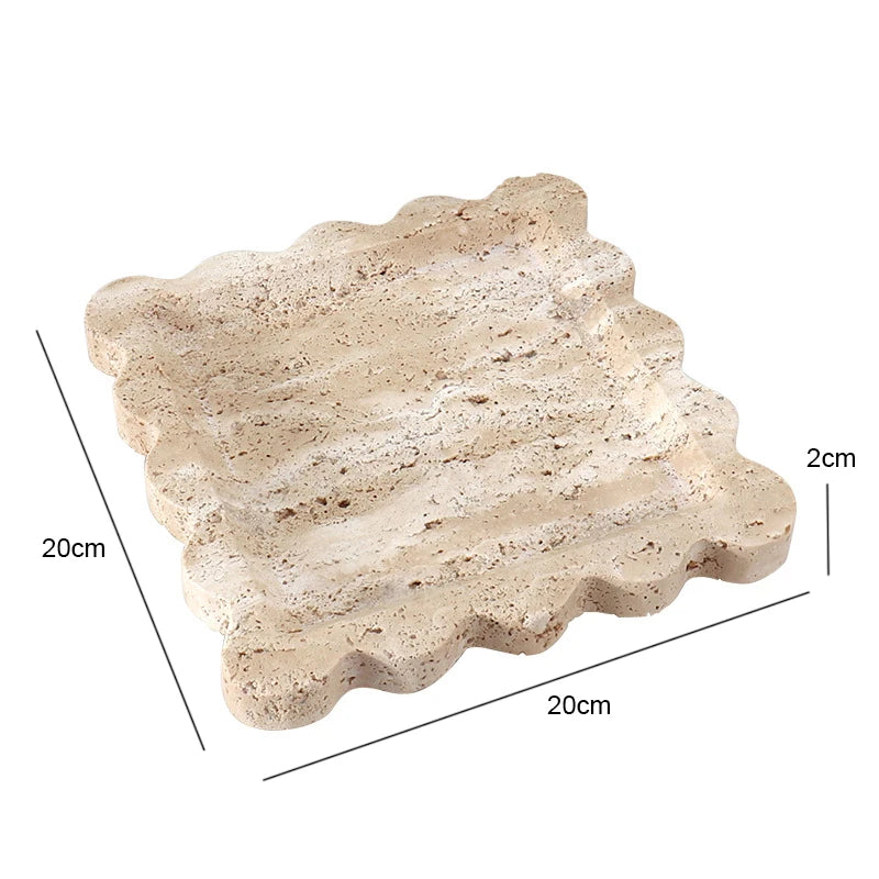 Beige Brown Travertine Marble Incense Burner