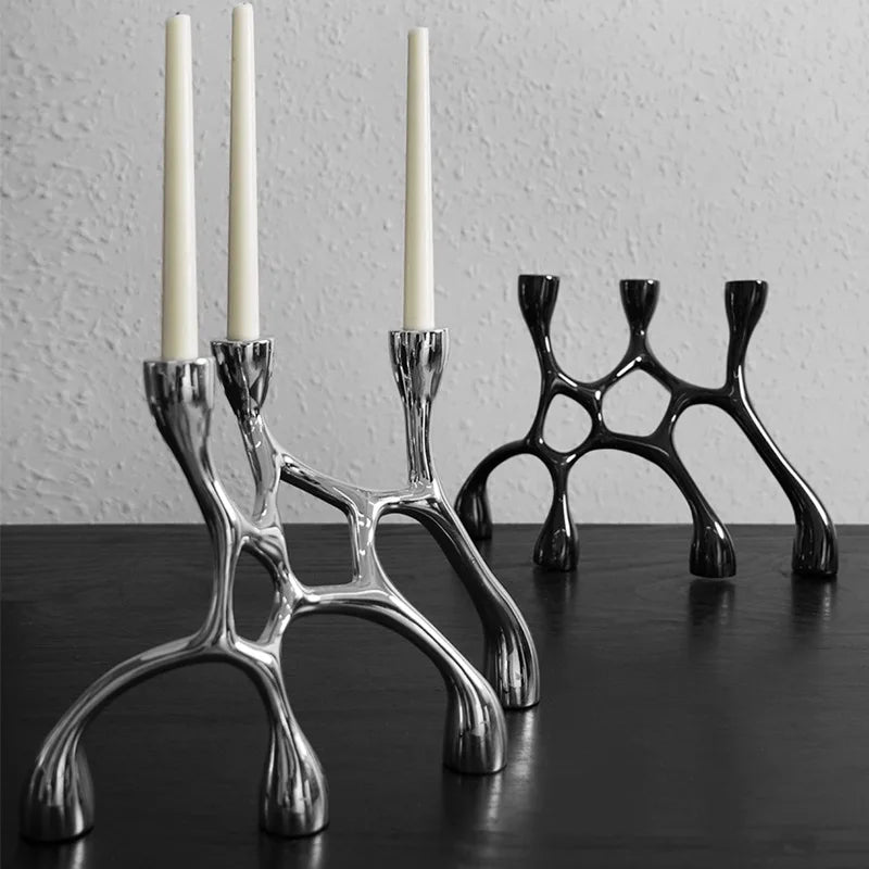 Silver Resin Candlestick