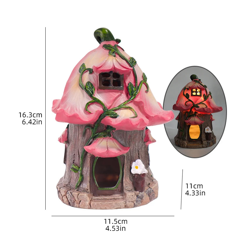 Mushroom House & Flower Ornaments