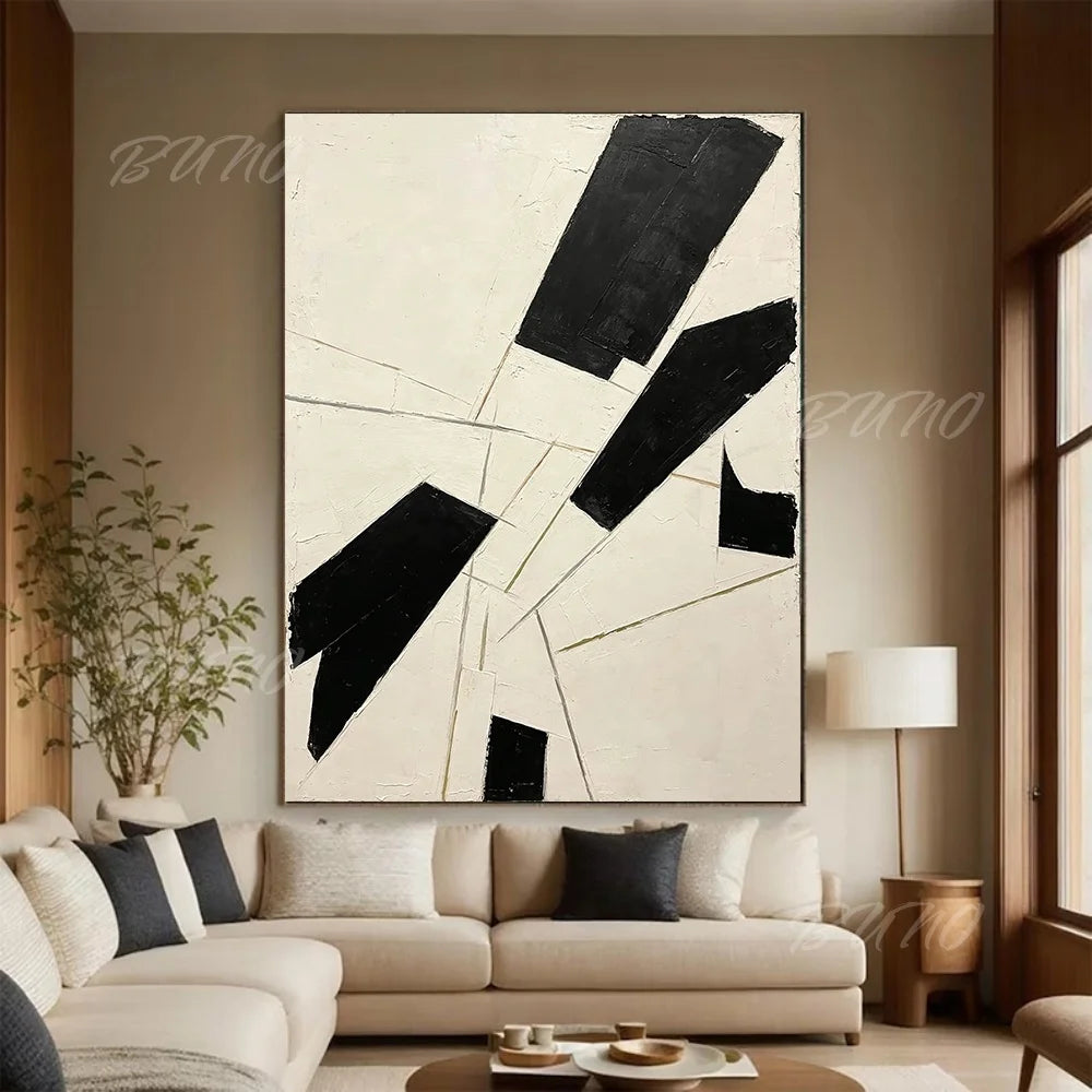 Black White Geometric Art