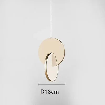 Minimalist Gold Silver Geometric LED Pendant