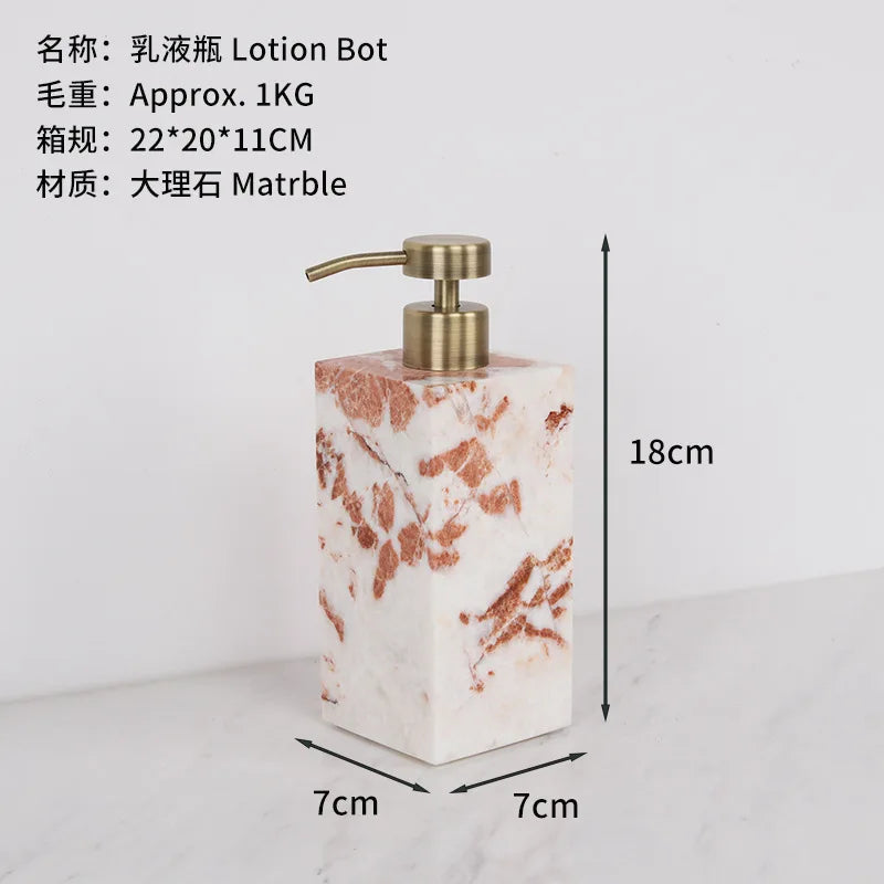 Coral Red Marble Bath Set