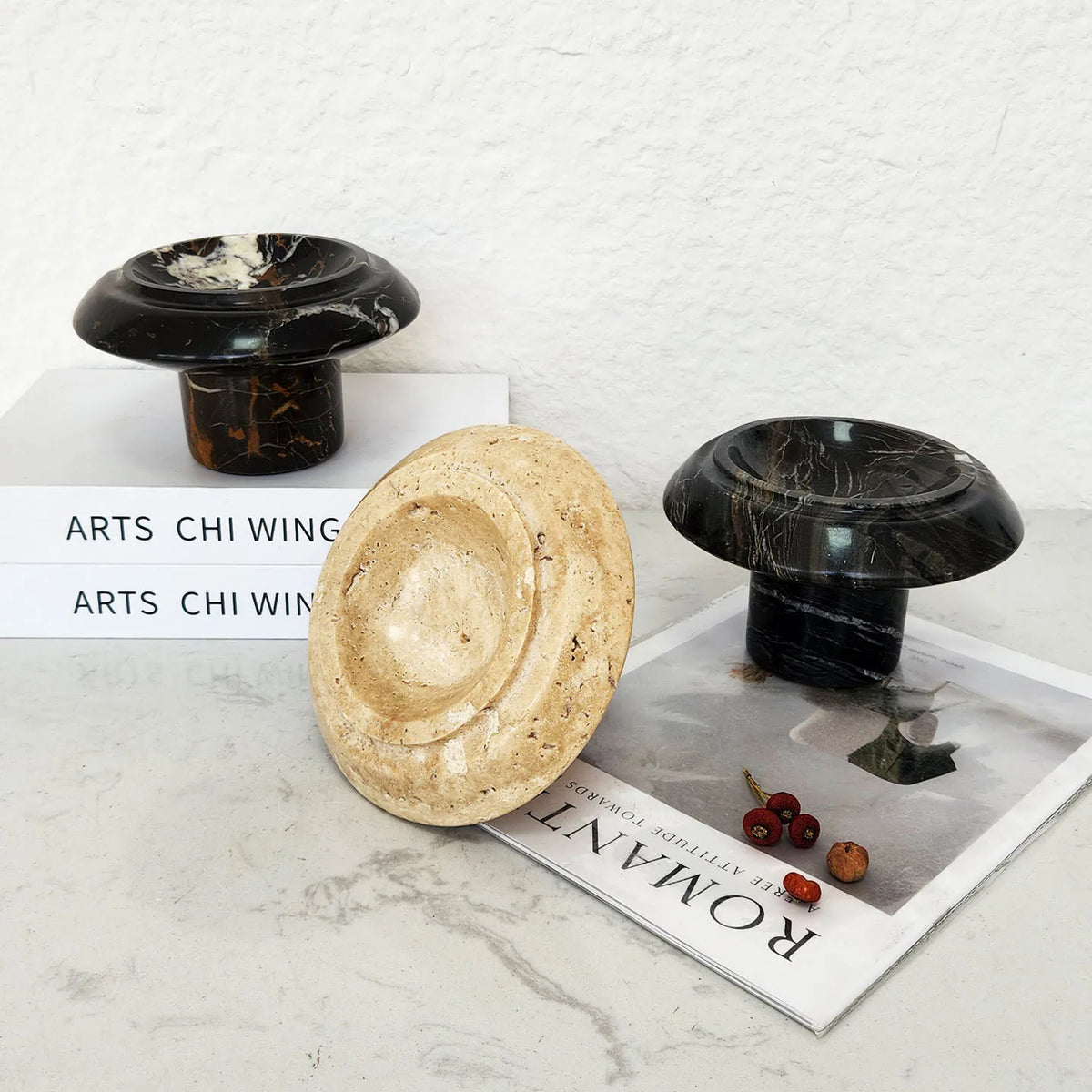 Marble Mushroom Fruit Stand