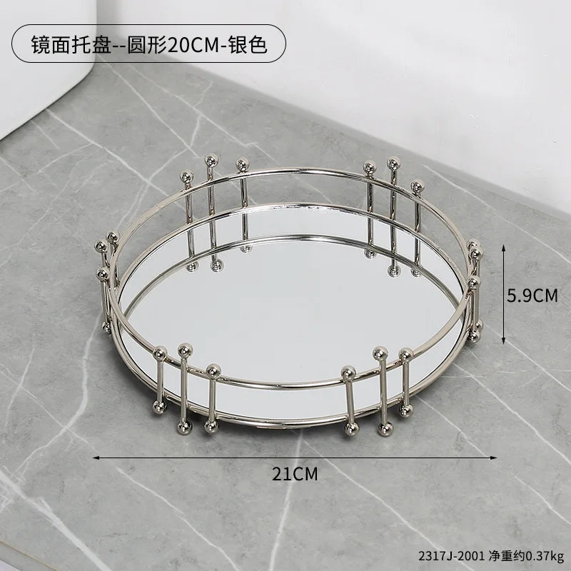 Mirrored Gold Storage Tray