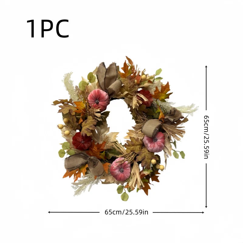 Autumn Pumpkin Peony Wreath