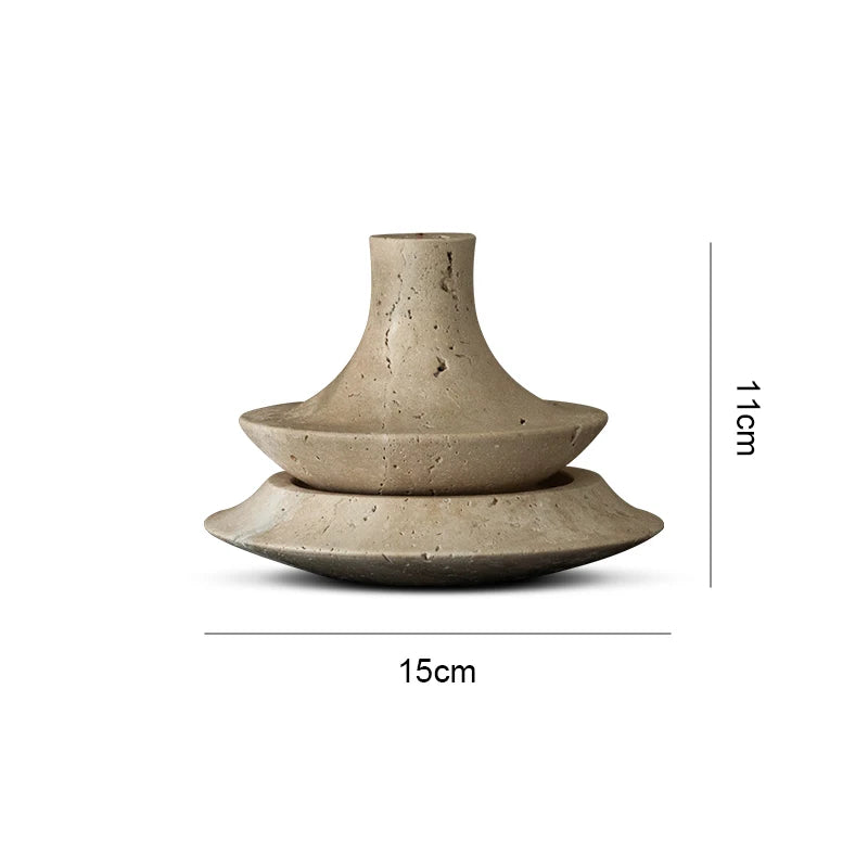 Vintage Travertine Stick Incense Holder