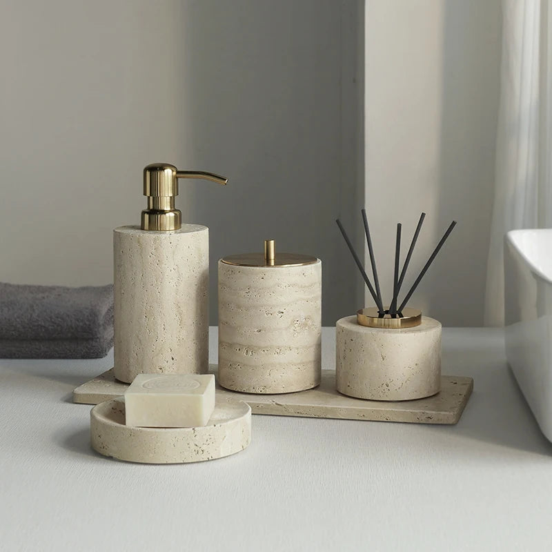 Travertine Bathroom Set Soap Dish