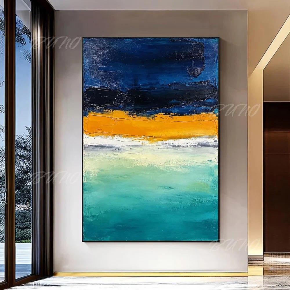 Blue Gold Urban Abstract Art