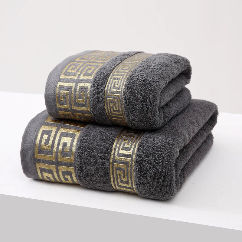 Black Cotton Towel Set