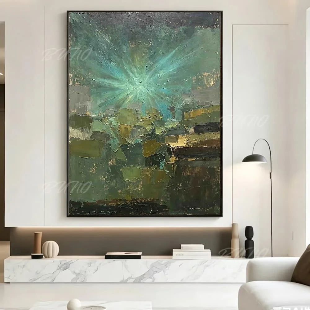 Gold and Green Canvas Art