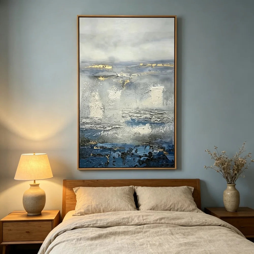 Gold Foil Ocean Wave Painting