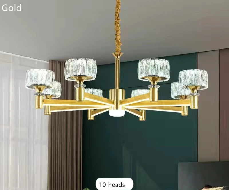 Gold and Black Crystal Chandelier
