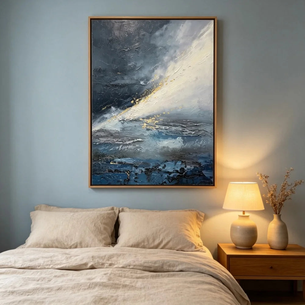 Gold Foil Ocean Wave Painting