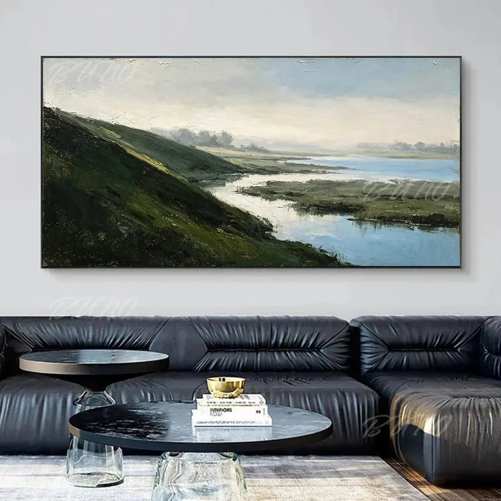 Green Wetland River Art