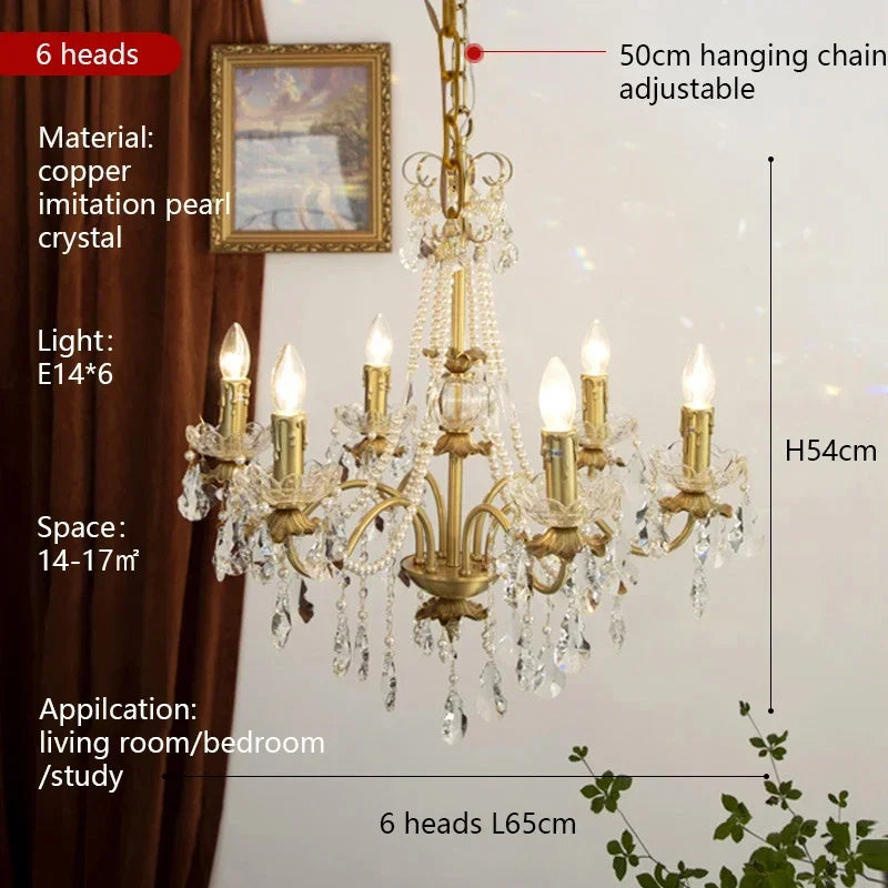 French Pearl Candle Chandelier