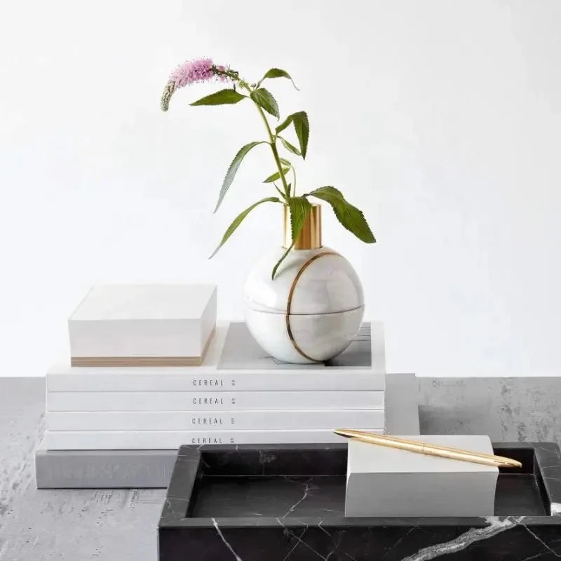 Black Nero Marquina Marble Tray