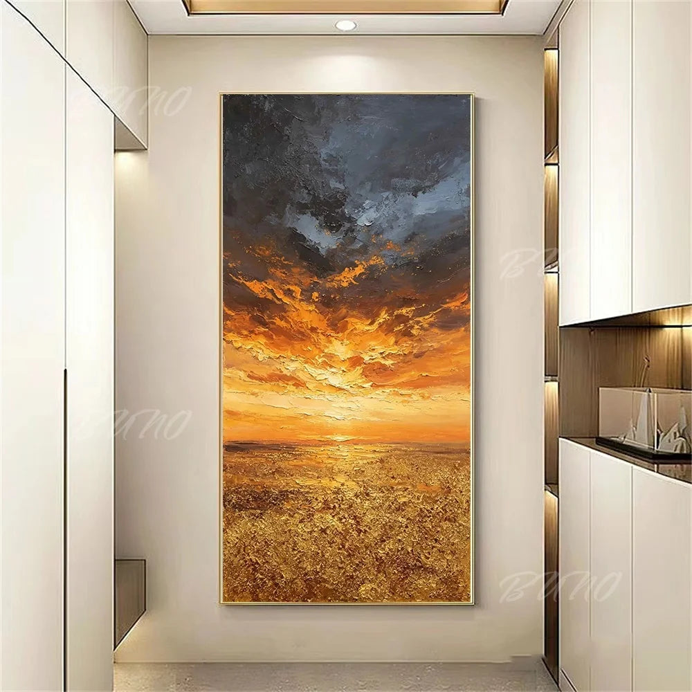 Black Gold Foil Painting