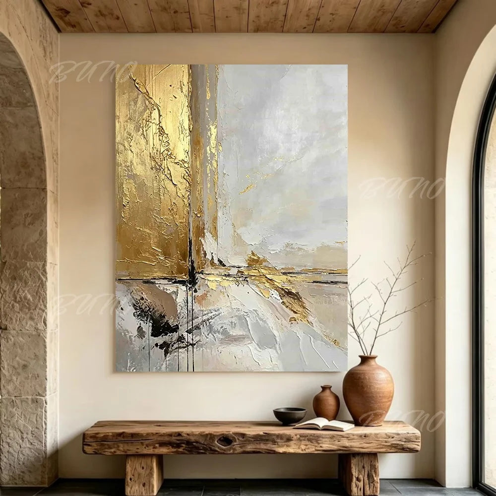 Gold Foil Textured Canvas Art