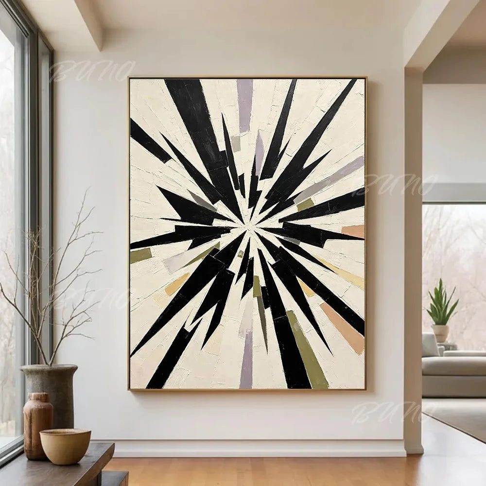 Black White Geometric Art