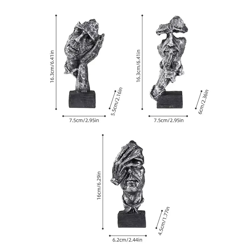Silent Trio Mini Sculptures