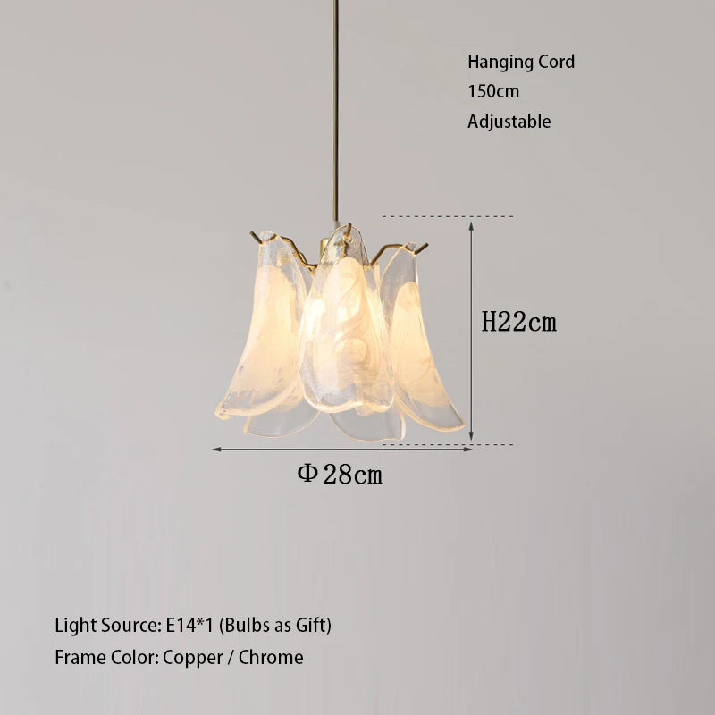 White Petal Glass Chandelier