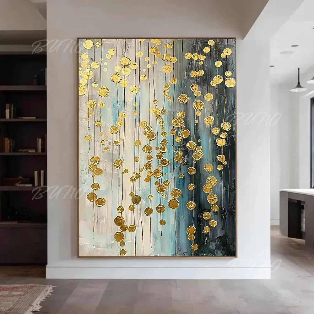 Golden Textured Palette Painting
