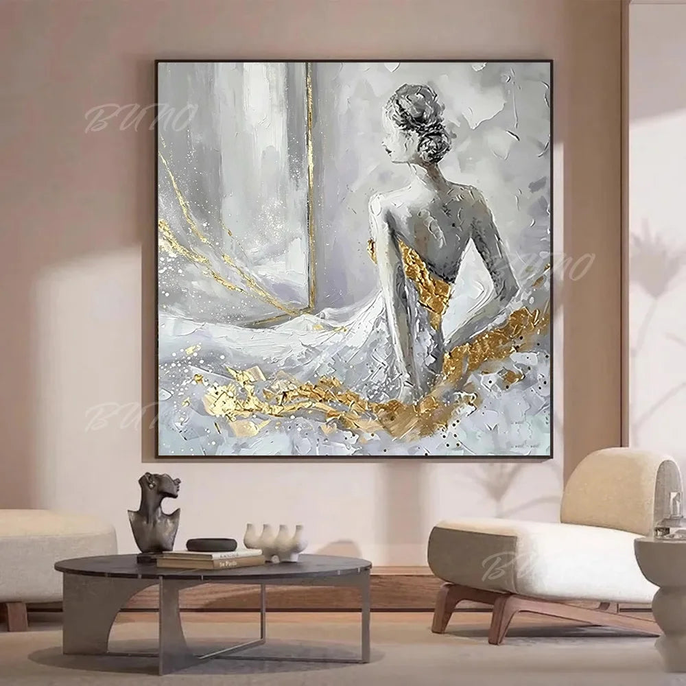 Gold Foil Canvas Painting