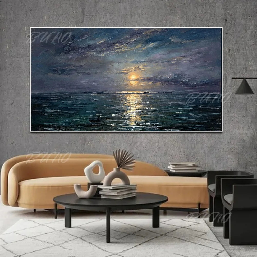 Textured Sunset Seascape Art