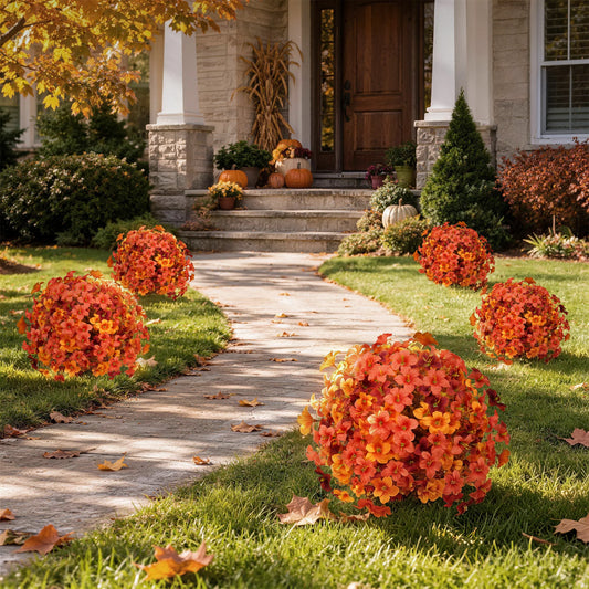 Faux Flower Topiary Balls