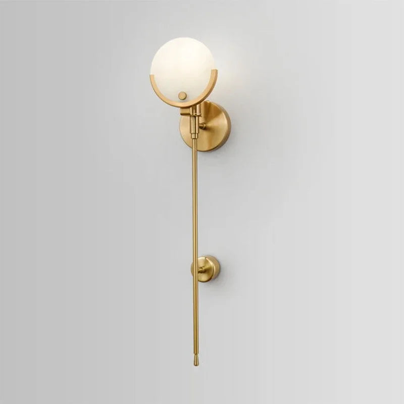 Modern Gold Marble Copper Wall Lamp