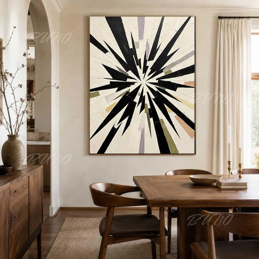 Black White Geometric Art