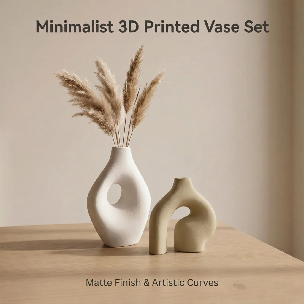 Matte 3D Vase Duo