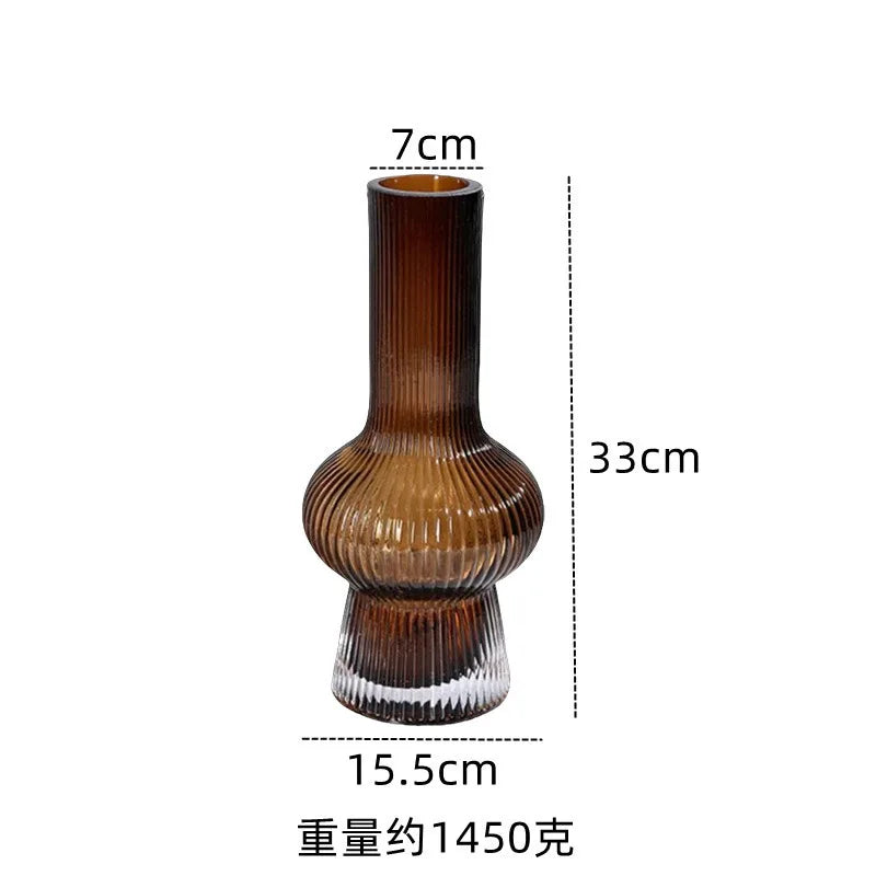 Striped Edge Glass Vase