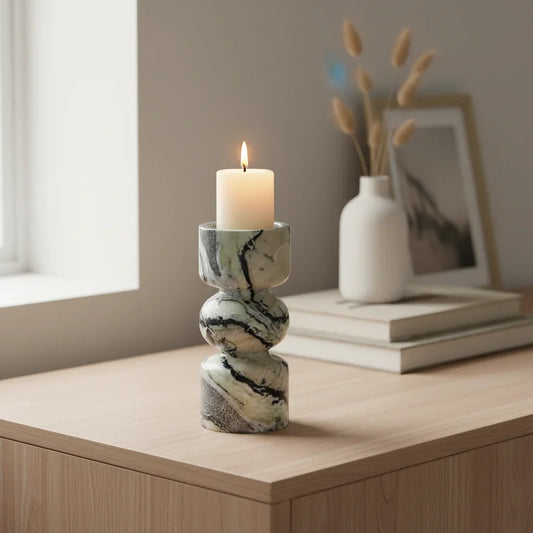 Natural Marble Candle Holders