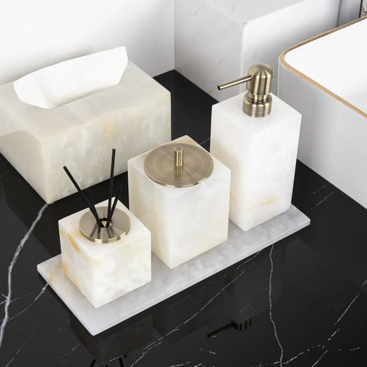 White Onyx Vanity Set