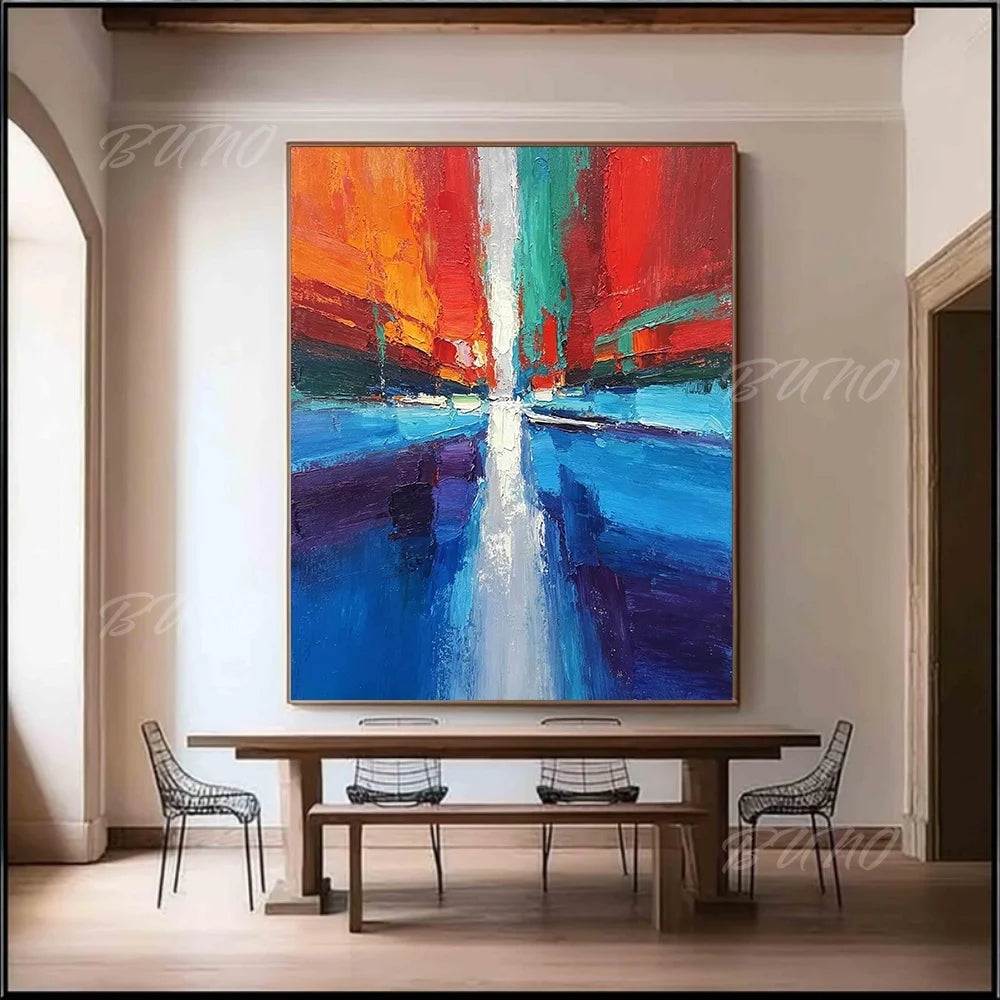 Vibrant Urban Impasto Art